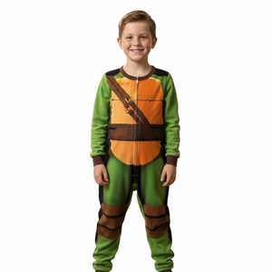 𝅺Teenage Mutant Ninja Turtles Onsie Light Flannel Pyjamas Youth Medium 10